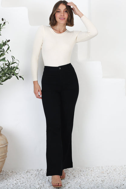 Britain Jeans - High Waist Flared Jeans in Black