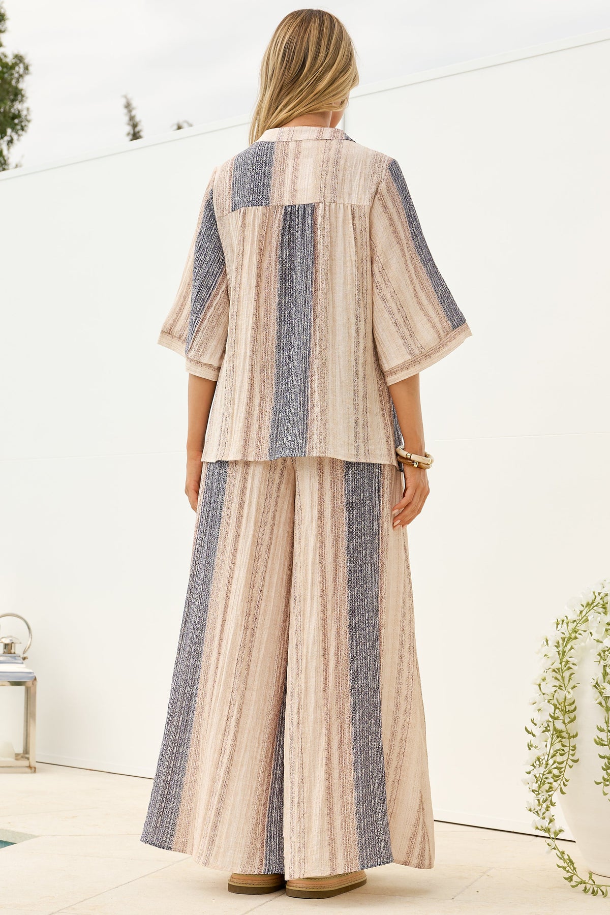 Charli Pants - Paper Bag High Waisted Wide Leg Pants in Millaray Print