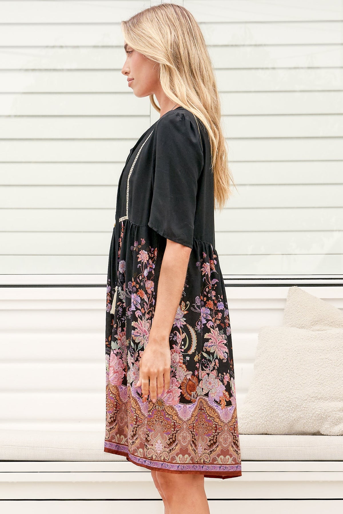Chia Mini Dress - Babydoll Dress in Zaria Print