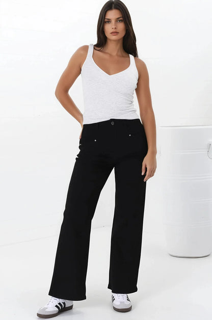 Medusa Jeans - High Waisted Wide Leg Jeans in Black