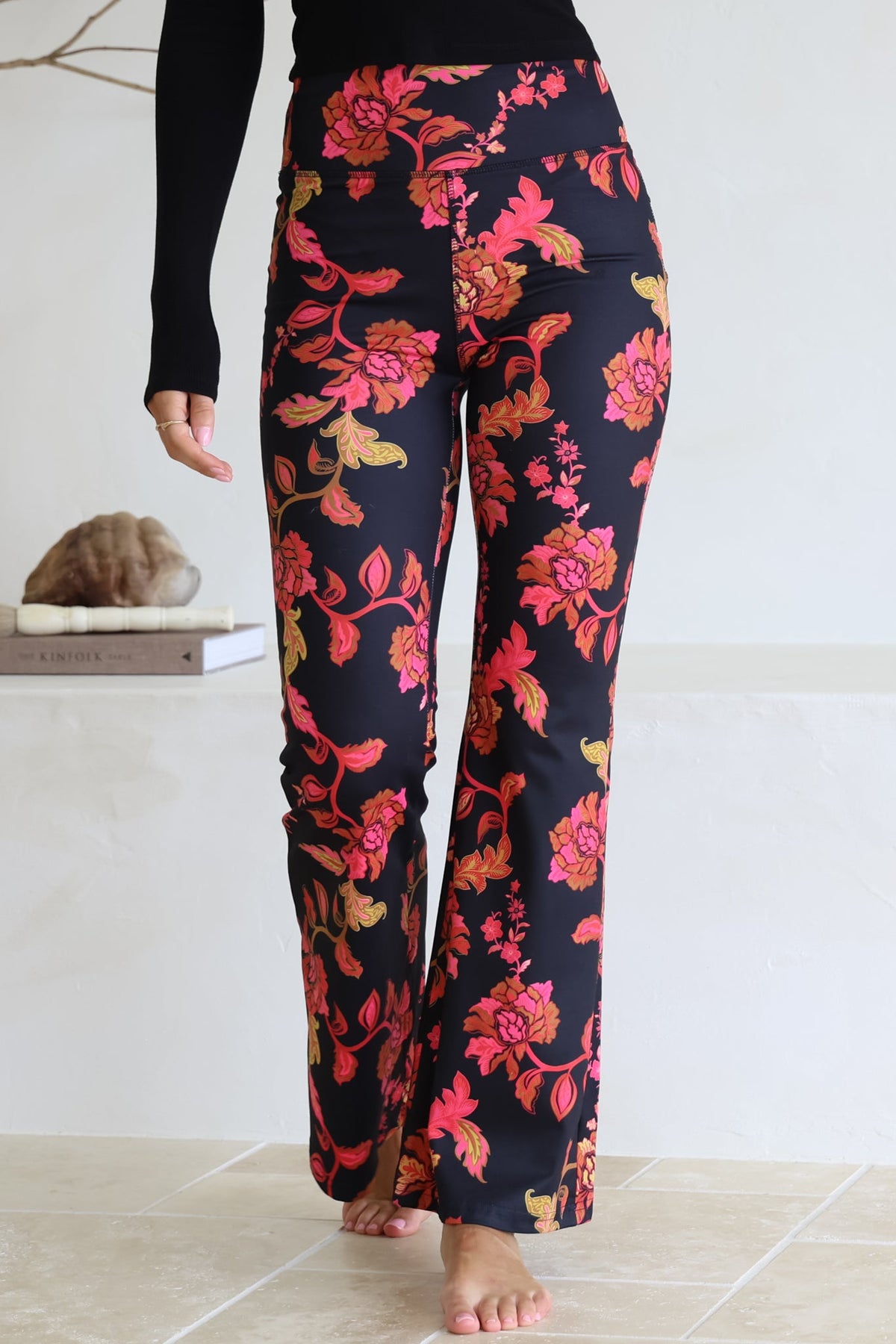 Scarlett Pants - High Waisted Flare Pants In Valerie Print