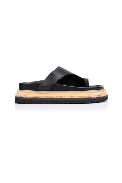 Thor Flatform Thongs in Black